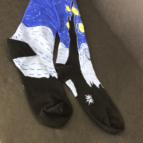 NWT Sock It To Me knee high socks Fine Art Series Vincent Van Gogh Starry Night - Picture 4 of 13